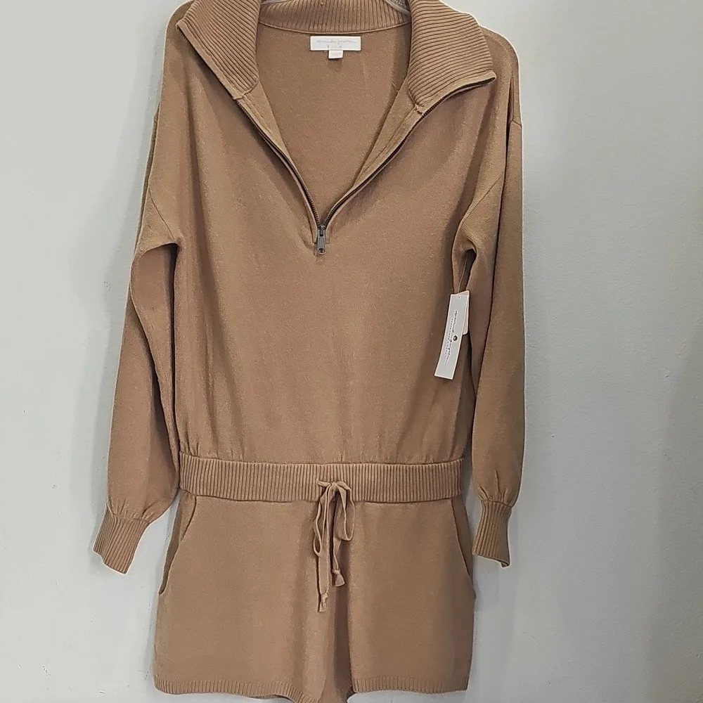 Spiritual Gangster Camel Sweater long Sleeve romper Size M NWT - Picture 3 of 8